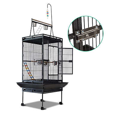 Pet Bird Cage with Perch - Black - Brand New - Free Shipping