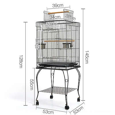 i.Pet Large Bird Cage with Perch - Black - Brand New - Free Shipping