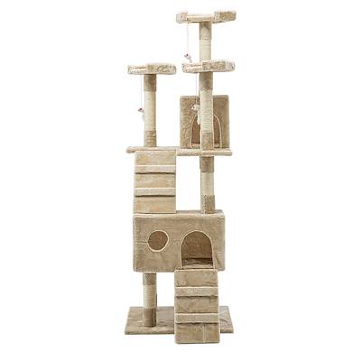 180cm Multi Level Cat Condo Scratching Tree Post - Beige - Brand New - Free Shipping