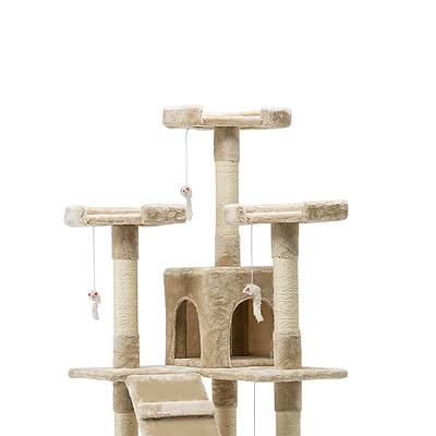 180cm Multi Level Cat Condo Scratching Tree Post - Beige - Free Shipping