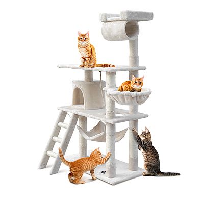 141cm Cat Scratching Tree Post - Beige - Free Shipping