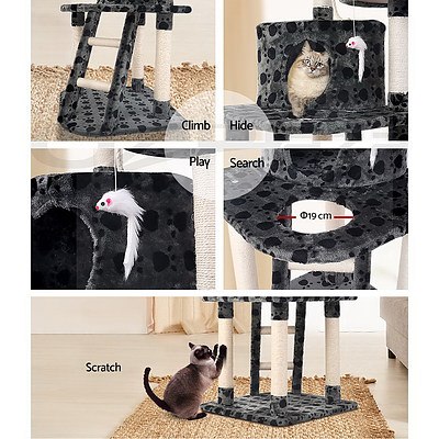 Cat Tree Trees Scratching Post Scratcher Tower Condo House Furniture Wood Grey - Brand New - Free Shipping