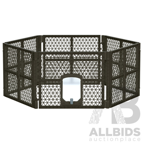 Pet Dog Playpen Enclosure 6 Panel Fence Puppy Cage Plastic Play Pen Fold - Brand New - Free Shipping