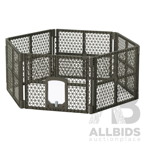 Pet Dog Playpen Enclosure 6 Panel Fence Puppy Cage Plastic Play Pen Fold - Brand New - Free Shipping