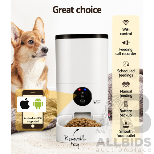 Automatic Pet Feeder 6L Auto Wifi Dog Cat Feeder Smart Food App Control - Brand New - Free Shipping