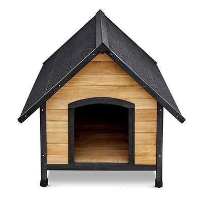 Wooden Dog Kennel Black - Large - Brand New