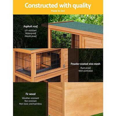 Double Storey Rabbit Hutch with Foldable Ramp - Brand New - Free Shipping