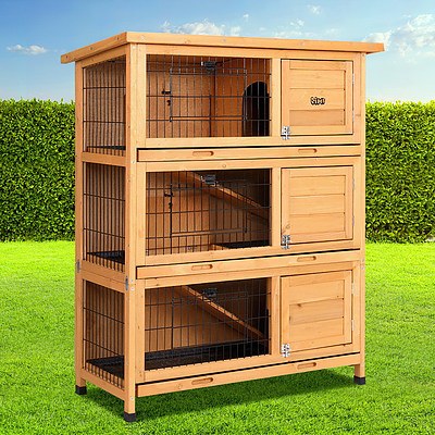 Double Storey Rabbit Hutch with Foldable Ramp - Brand New - Free Shipping