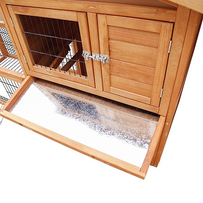 Wooden Rabbit Chicken Guinea Pig Hutch with Tray - Free Shipping