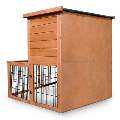 Deluxe Rabbit Cage Hutch w/ Under-Run - Free Shipping