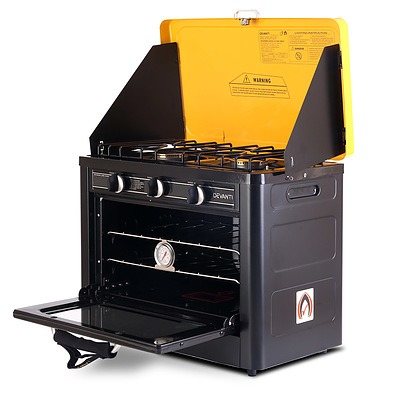 3 Burner Portable Oven - Black & Yellow - Free Shipping