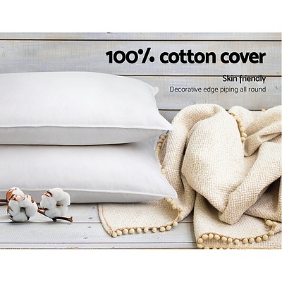 Set of 4 Medium & Firm Cotton Pillows -Brand New - Free Shipping