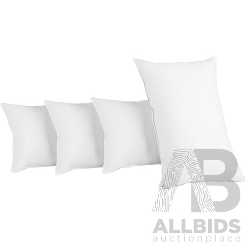 Set of 4 Medium & Firm Cotton Pillows -Brand New - Free Shipping