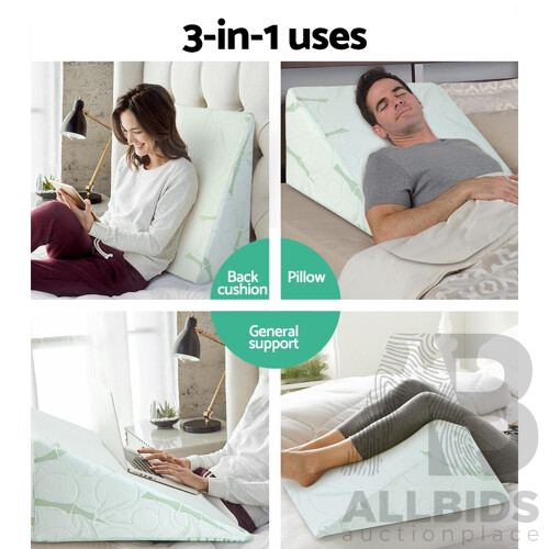 3-in-1 Multiple Use Bed Wedge Pillow Cushion - Free Shipping