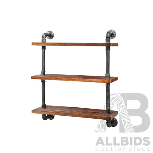 Rustic Industrial DIY Floating Pipe Shelf - Free Shipping