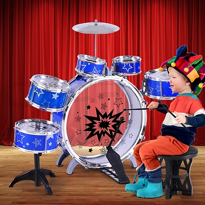 11 Piece Kids Drum Set - Brand New - Free Shipping