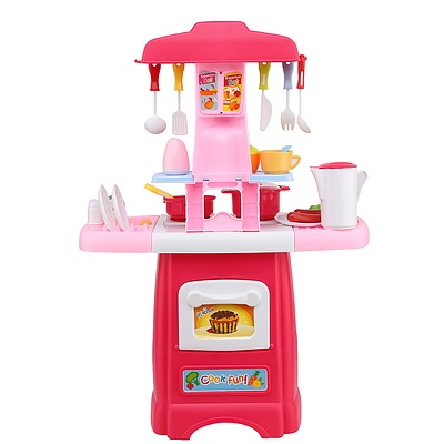 Keezi Kids Kitchen and Trolley Playset - Red - Free Shipping