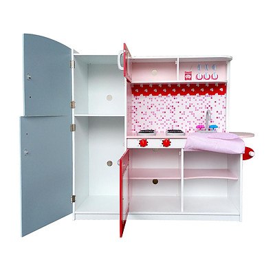 Children Wooden Kitchen Play Set with Fridge Pink - Brand New - Free Shipping