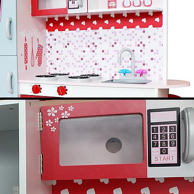 Children Wooden Kitchen Play Set with Fridge Pink - Brand New - Free Shipping