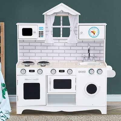 Kids Kitchen Set Pretend Play Food Sets Childrens Utensils Toys White - Brand New - Free Shipping