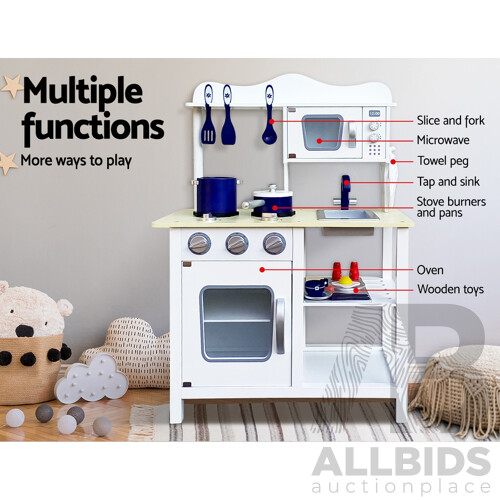 18 Piece Kids Kitchen Play Set - White - Brand New - Free Shipping