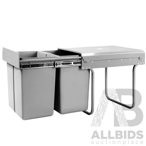 Cefito 2x20L Pull Out Bin - Grey - Brand New - Free Shipping