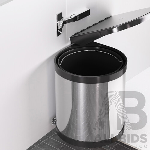 Kitchen Swing Out Pull Out Bin Stainless Steel Garbage Rubbish Can 12L - Brand New - Free Shipping