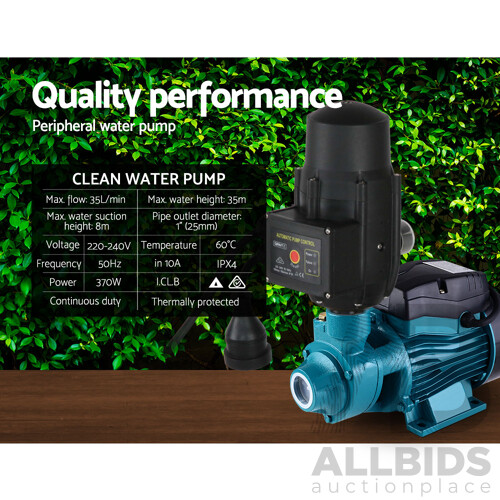 Auto Peripheral Water Pump Electric Clean Garden Farm Rain Tank Irrigation QB60 - Brand New - Free Shipping