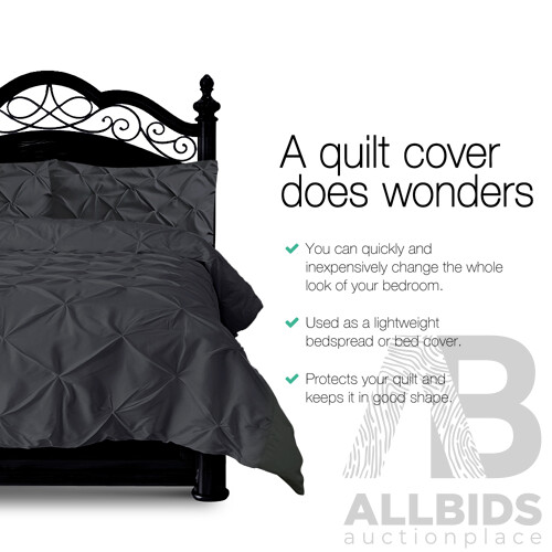 Giselle Bedding King Size Quilt Cover Set - Black - Free Shipping - Brand New - Free Shipping