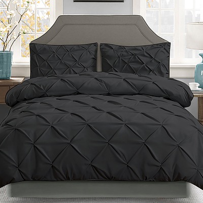 Giselle Bedding King Size Quilt Cover Set - Black - Free Shipping