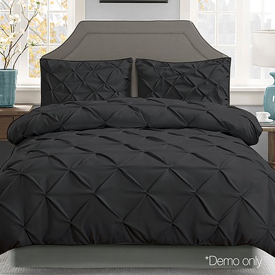 Giselle Bedding Queen Size Quilt Cover Set - Black - Free Shipping