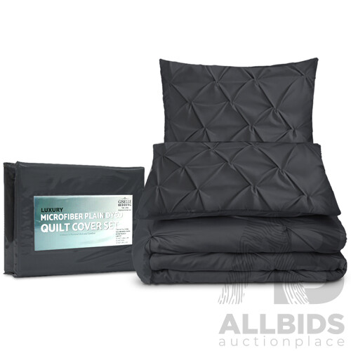 Giselle Bedding Super King Quilt Cover Set - Black - Free Shipping