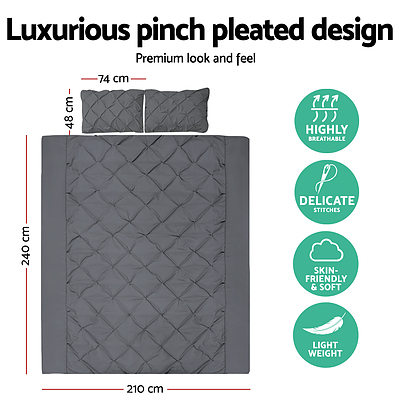 King Size Quilt Cover Set - Charcoal - Brand New - Free Shipping