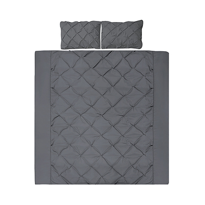 Queen Size Quilt Cover Set - Charcoal - Free Shipping