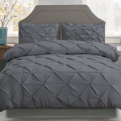 Giselle Bedding Super King Quilt Cover Set - Charcoal - Free Shipping - Brand New - Free Shipping