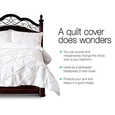 Queen Size Quilt Cover Set - White - Brand New - Free Shipping