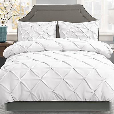 Giselle Bedding Super King Size Quilt Cover Set - White - Free Shipping