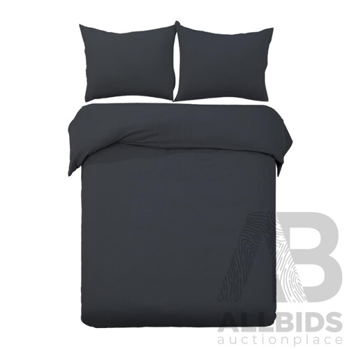 Giselle Bedding Queen Size Classic Quilt Cover Set - Black - Free Shipping - Brand New - Free Shipping