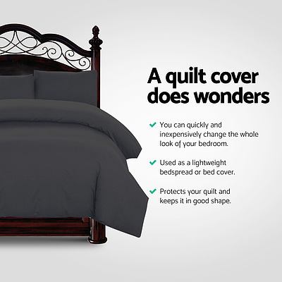 Super King Classic Quilt Cover Set - Black - Brand New - Free Shipping