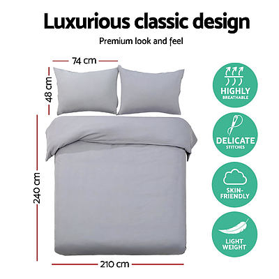 King Size Classic Quilt Cover Set - Grey - Brand New - Free Shipping