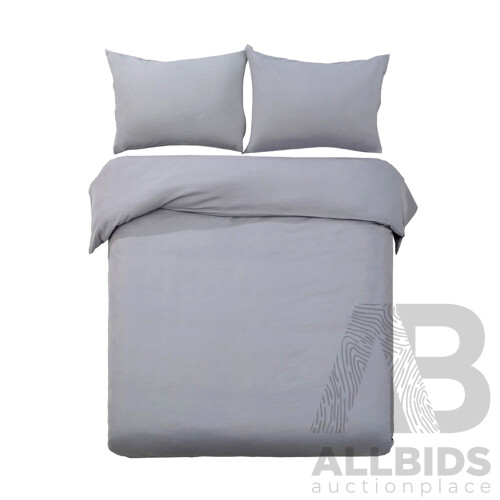 Super King Size Classic Quilt Cover Set - Grey - Brand New - Free Shipping