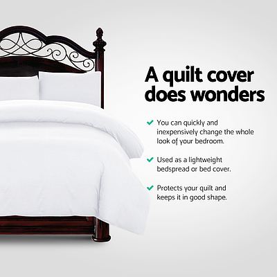 Super King Classic Quilt Cover Set - White