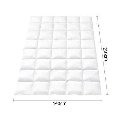 Single Size Duck Down Quilt Cover - White - Free Shipping