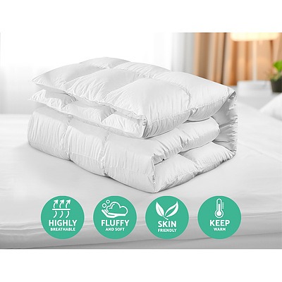 Goose Down Feather Quilt Cover Duvet 800GSM Winter Doona White King - Brand New - Free Shipping