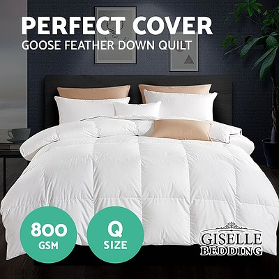 800GSM Goose Down Feather Quilt Cover Duvet Winter Doona White Queen - Brand New - Free Shipping