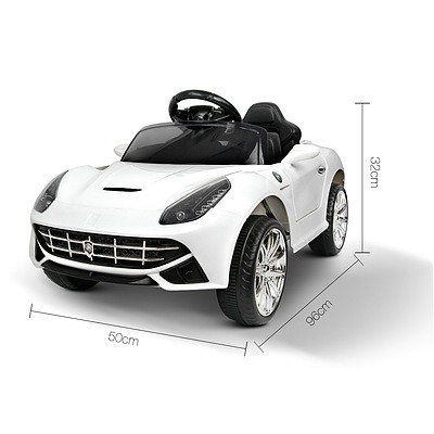 Kid's Electric Ride on Car Ferrari F12 Style - White - Free Shipping