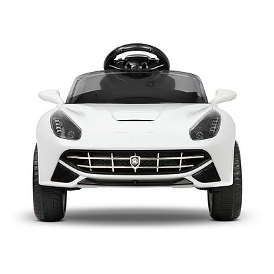 Kid's Electric Ride on Car Ferrari F12 Style - White - Free Shipping
