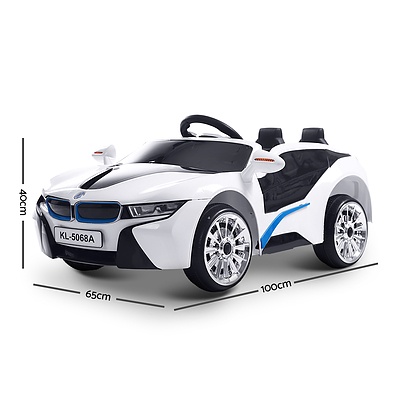 BMW i8 Style Electric Toy Car - White - Free Shipping