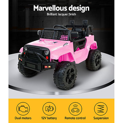 Kids Ride On Car Electric 12V Car Toys Jeep Battery Remote Control Pink - Brand New - Free Shipping