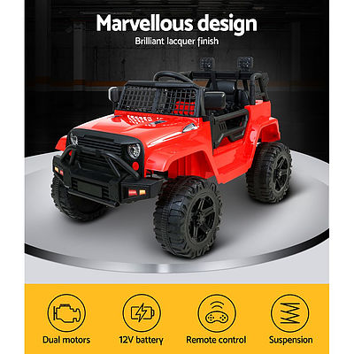 Kids Ride On Car Electric 12V Car Toys Jeep Battery Remote Control Red - Brand New - Free Shipping